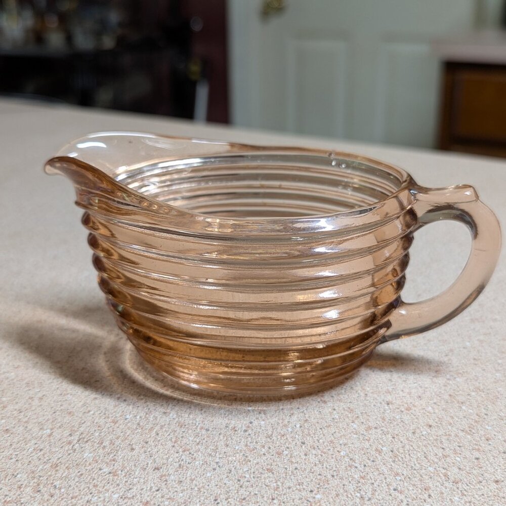 Anchor Hocking Manhattan Pink Sugar & Creamer Set - Picture 4 of 15